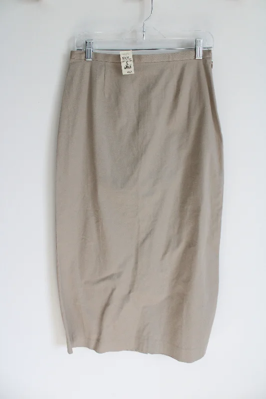 NEW Ann Taylor Tan Khaki Skirt | 8 Petite spandex blend skirt