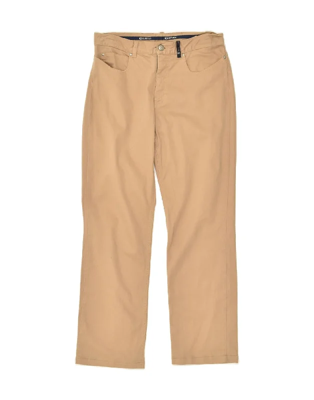 SUPERGA Womens Straight Casual Trousers IT 44 Medium W30 L26 Beige Cotton Trousers Formal Black