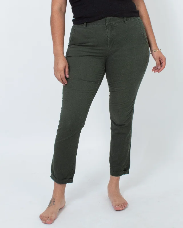 Green Straight Leg Trousers Trousers Trousers Formal