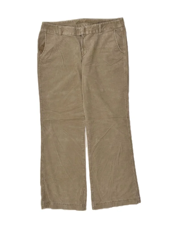 EDDIE BAUER Womens Bootcut Corduroy Trousers US 12 Large W34 L31  Beige Trousers Lace Delicate