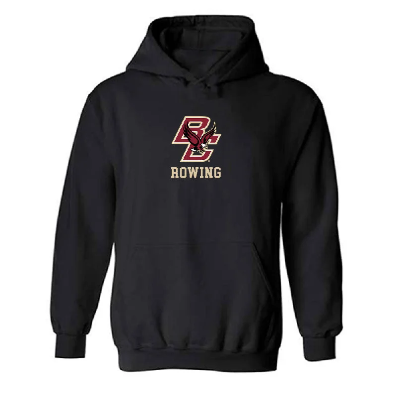 Boston College - NCAA Women's Rowing : Leighton Davis - Classic Shersey Hooded Sweatshirt Hoodie with Hem Applique Textured Unique