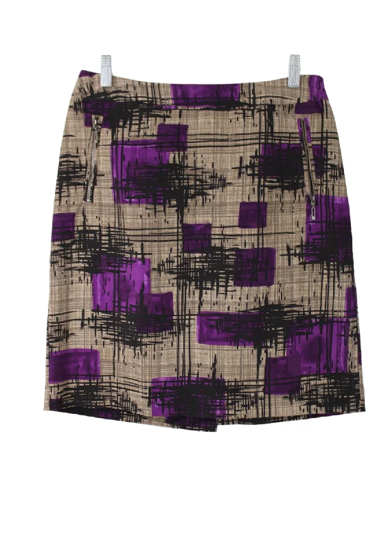 Merona Brown Purple Skirt | 10 silk skirt lustrous