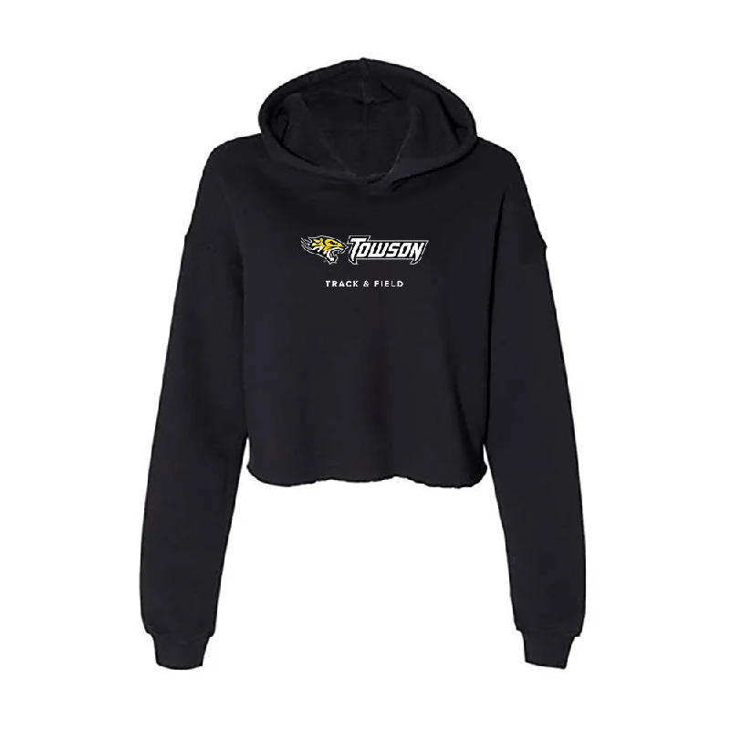 Towson - NCAA Women's Track & Field : Maya Tucker - Women's Crop Fleece Hoodie Hoodie with Logo Branding Identity