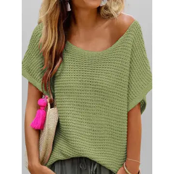 Take It In Stride Green Crochet Hollow Out Sweater Houndstooth Herringbone Solid