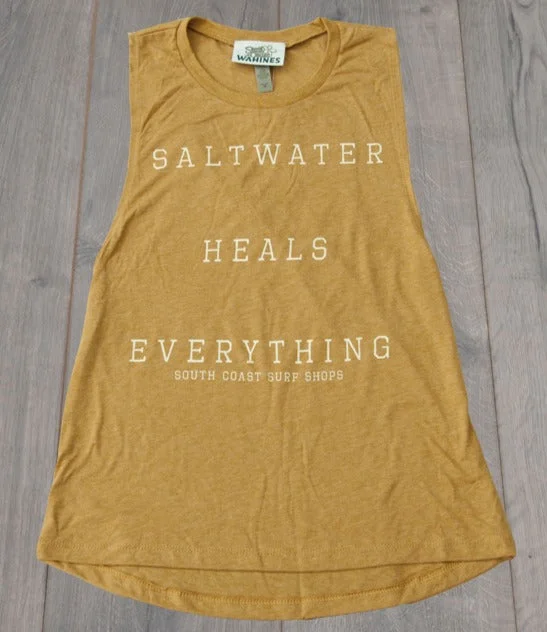 South Coast Ladies Saltwater Tank Gold lime green tank