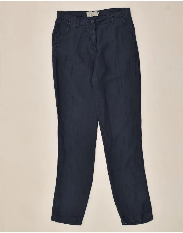 DACK'S Womens Slim Casual Trousers IT 42 Medium W28 L32  Navy Blue Trousers Favorite Customer