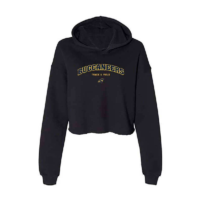 East Tennessee State - NCAA Women's Track & Field : Alexis Carter - Women's Crop Fleece Hoodie Hoodie with Hem Frayed Vintage Worn