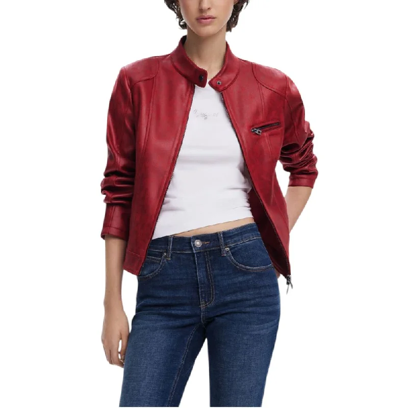 Desigual  Polyester Jackets & Women's Coat Ribbed Jacket Pleated Jacket Ruffled Jacket