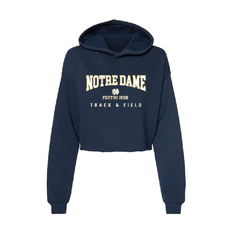 Notre Dame - NCAA Women's Track & Field : Jadin O'Brien - Women's Crop Fleece Hoodie Hoodie with Relaxed Fit Easy Casual