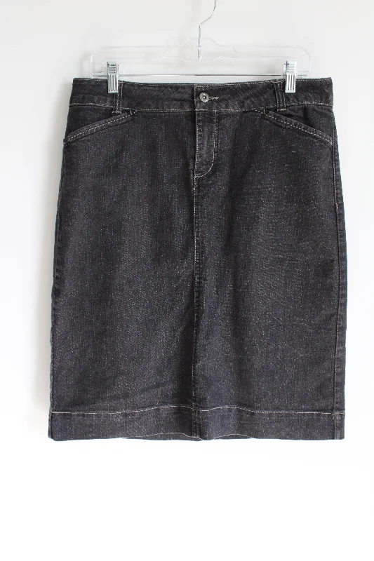 Baccini Gray Wash Denim Skirt | 10 asymmetrical skirt cut