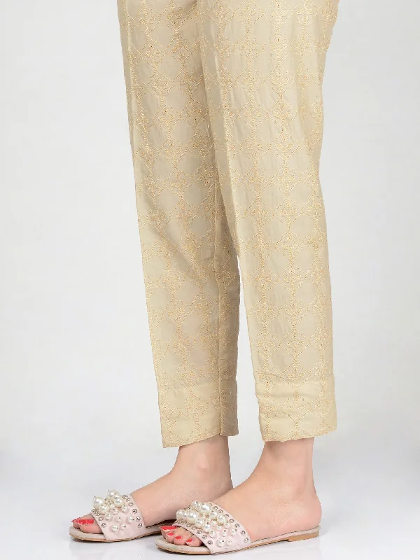 Embroidered Cambric Trouser Trousers Denim Distressed