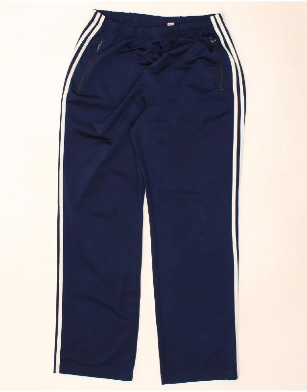 ADIDAS Womens Tracksuit Trousers UK 16 Large Navy Blue Polyester Trousers stylish elegant