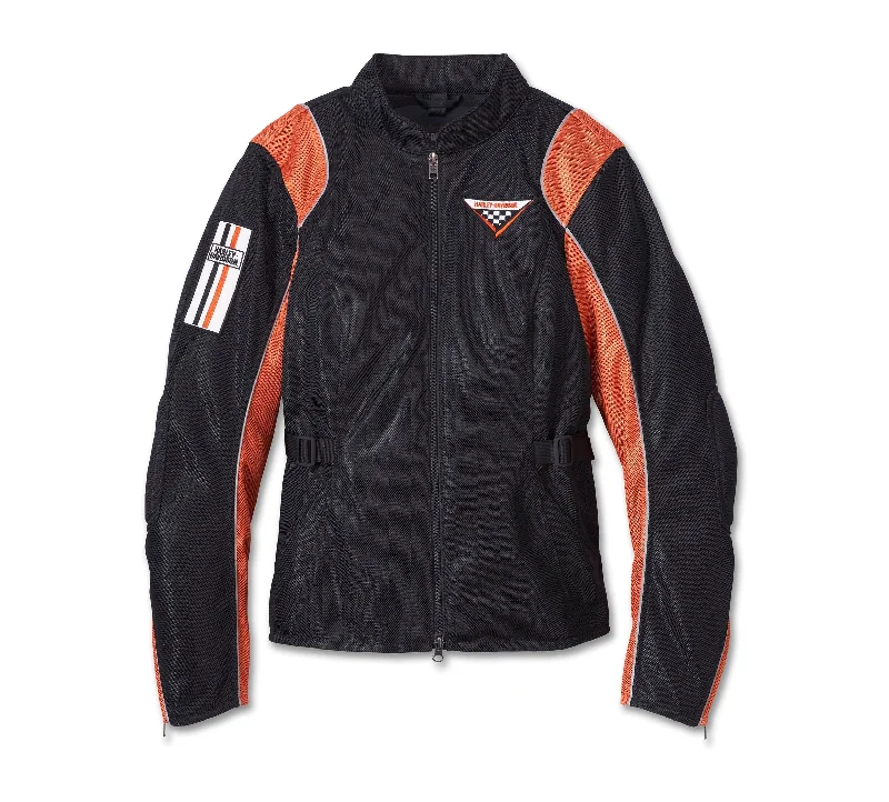 Harley-Davidson Women's Cora Mesh 2.0 Riding 3-in-1 Jacket w/ armour pockets Stand-Up Collar Roll-Neck Collar Turtle Neck