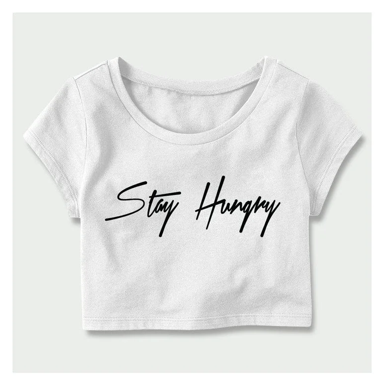 Stay Hungry Crop Top Nylon Fabric Polyester Fabric Spandex Fabric