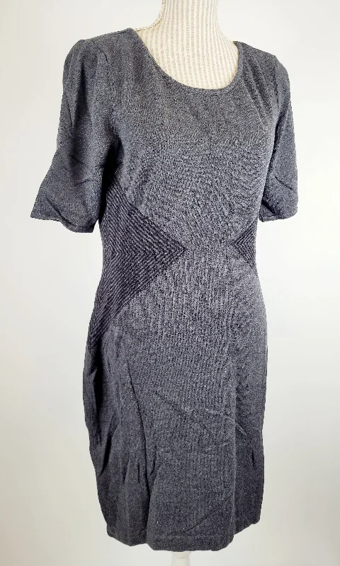 WORTINGTON SWEATER DRESS GREY LADIES LARGE PRE-LOVED Terry Terry Cloth Terry Knit