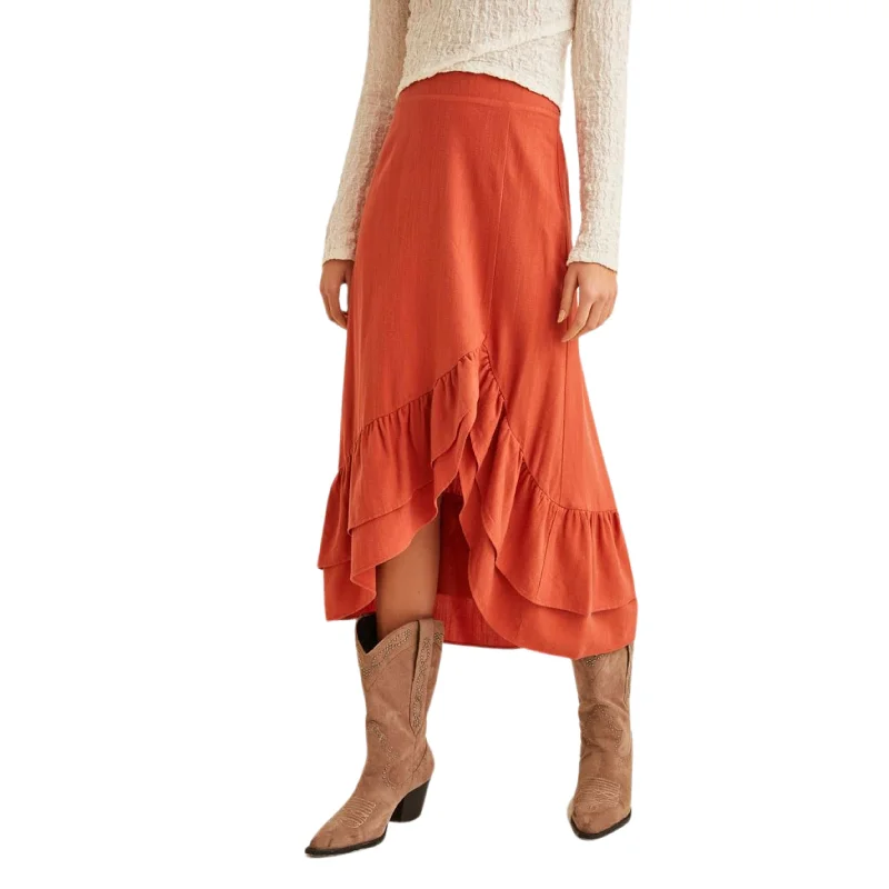 OXXO - Ruffled midi skirt vintage skirt charm