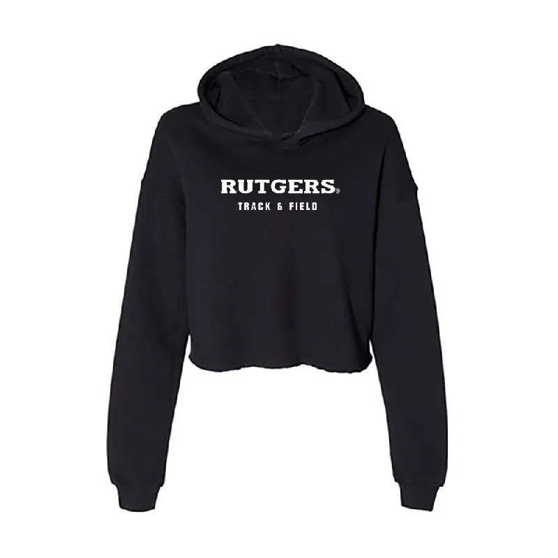 Rutgers - NCAA Women's Track & Field : Azariah Grantham - Women's Crop Fleece Hoodie Hoodie with Side Slits Relaxed Casual