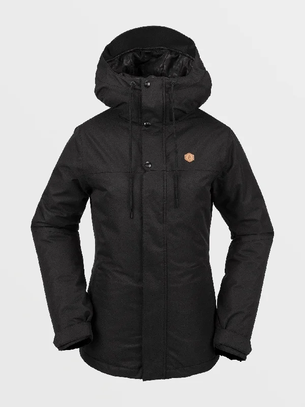 Womens Bolt Insulated Jacket - Black Collared Jacket Crew Neck Jacket Turtle Neck Jacket