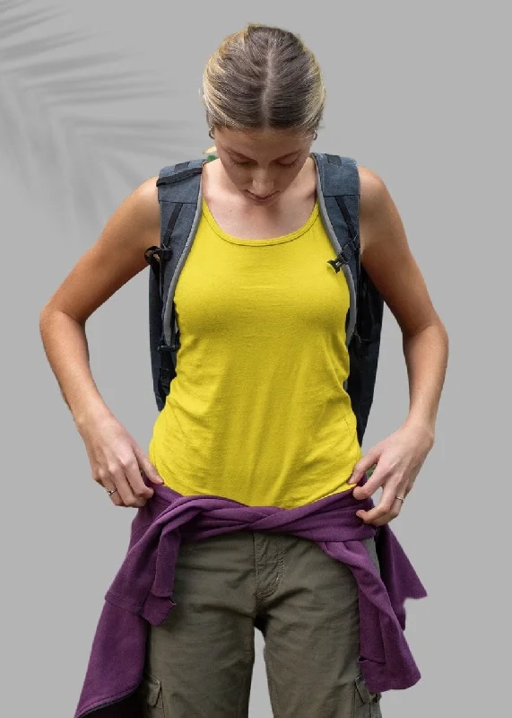 Solid Women Tank Top - Pineapple Yellow lace tank top