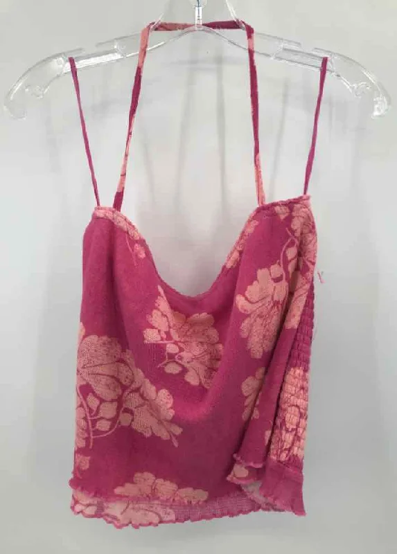 Pre-Owned Free People Pink Size Large Tank Top lace tank top