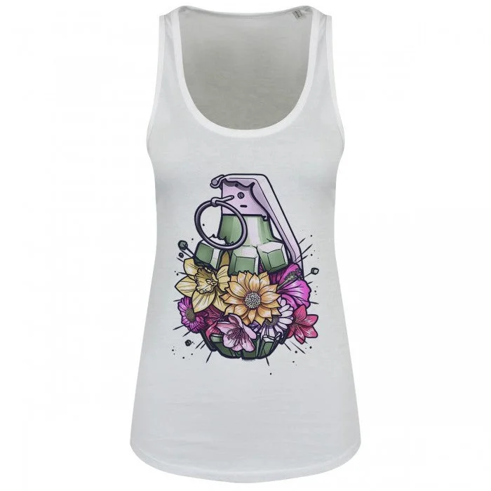 Grindstore Unorthodox Floral Grenade Ladies Floaty Tank stylish tank top