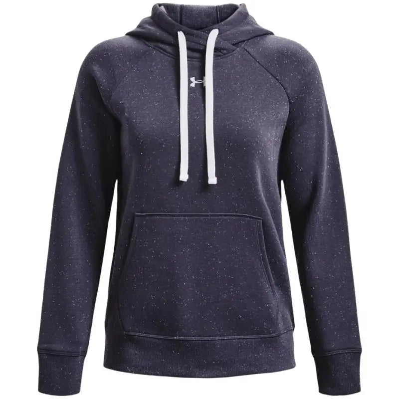 Under Armour Women's Rival Fleece HB Hoodie with Drawstrings, Front Pocket, Soft Insulation - Violet Hoodie with Belted Waist Structured Tailored