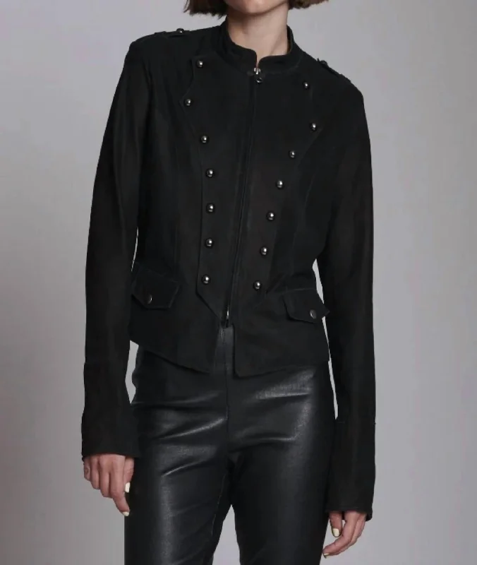 Natasha Nubuck Suede Jacket In Black Wool Jacket Cashmere Jacket Tweed Jacket