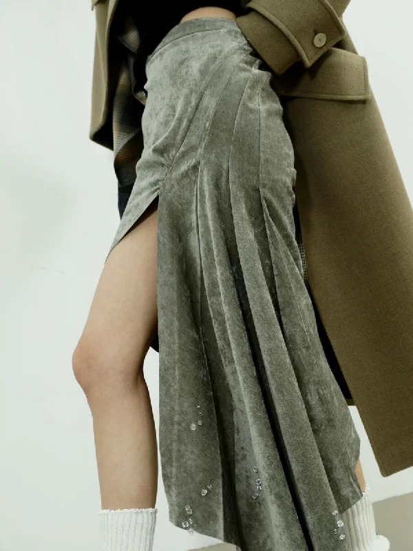 Mermaid Tail Faded Bijou Skirt velvet skirt sumptuous