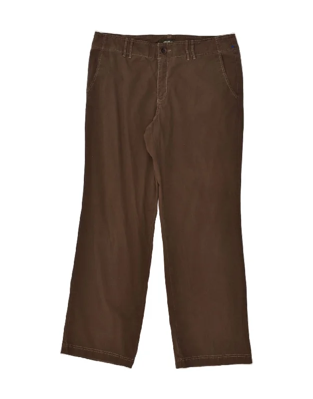 EDDIE BAUER Womens Straight Chino Trousers US 14 XL W38 L31  Brown Cotton Trousers Gym Athletic