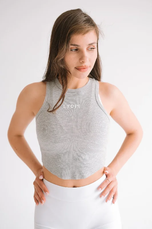LYOM™ Soft Active Tank - Gray lime green tank