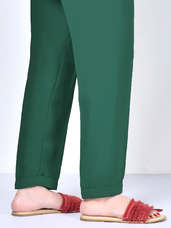 Straight Trouser-Dark Green Trousers chic elegant