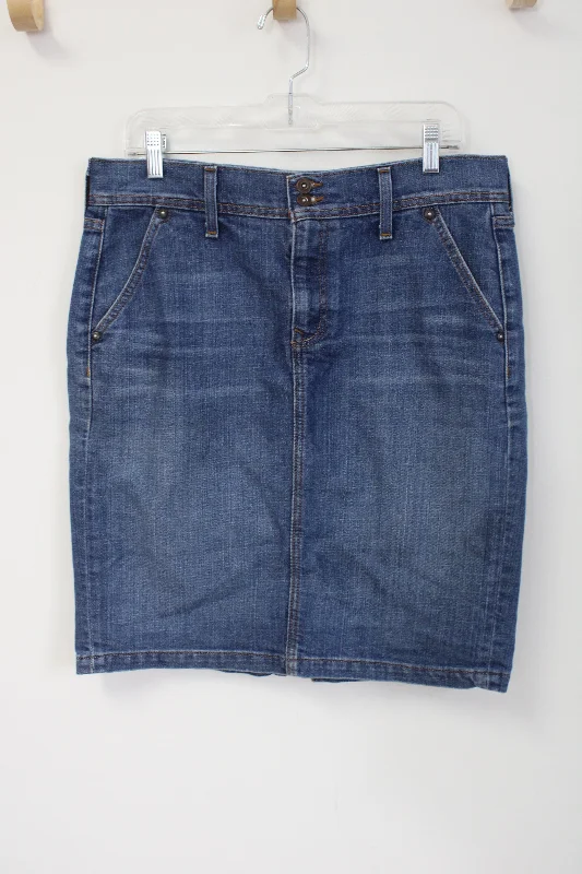Old Navy Denim Skirt | 12 ribbed skirt waist