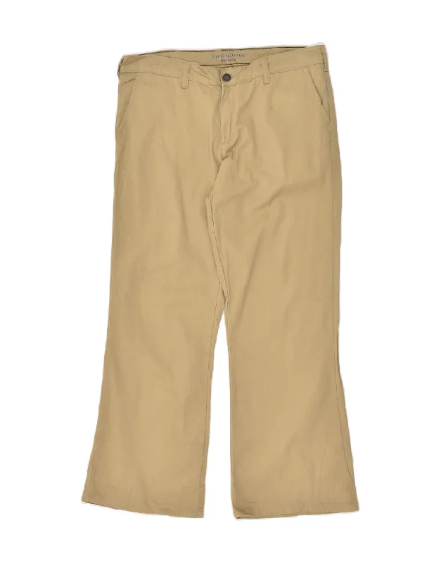 DICKIES Womens Bootcut Casual Trousers W34 L27  Brown Cotton Trousers Designer Luxury