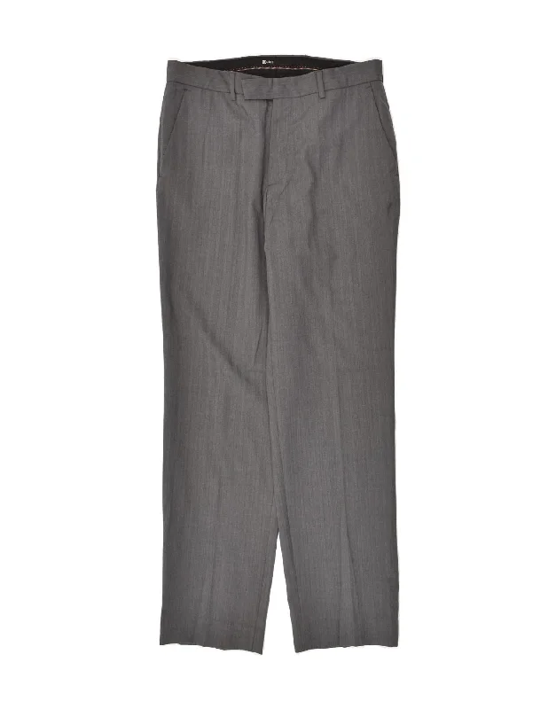 JULES Womens Straight Suit Trousers IT 42 Medium W28 L31  Grey Polyester Trousers Flared Retro