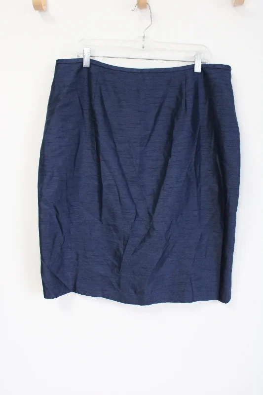 Navy Blue Taffeta Skirt | 18 relaxed fit skirt