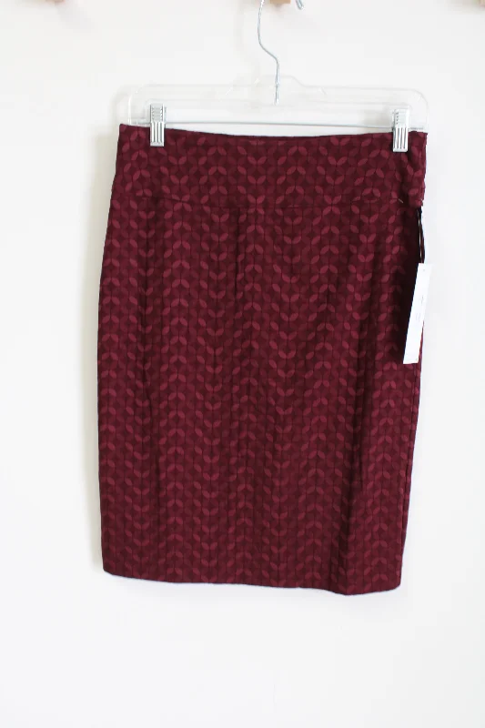 NEW Margaret Burgundy Stretch Pencil Skirt | S cashmere skirt fine