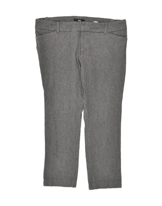 MOSSIMO Womens Stretch Slim Casual Trousers US 14 XL  W36 L26  Grey Cotton Trousers versatile functional