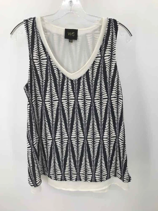 Pre-Owned W5 Ivory Size Small Printed Tank Top high neck tank