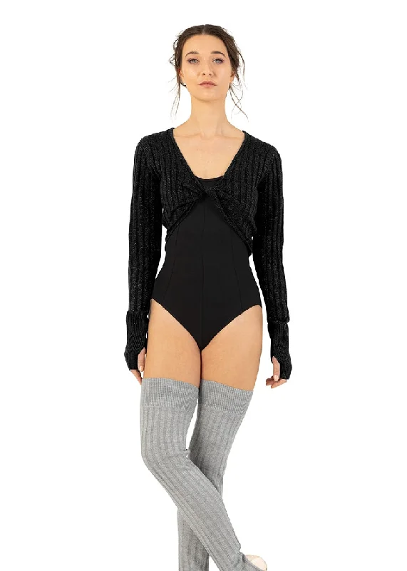 ON SALE Sahara Twist Front Sweater (Black) Open Front Closed Front Wrap Front