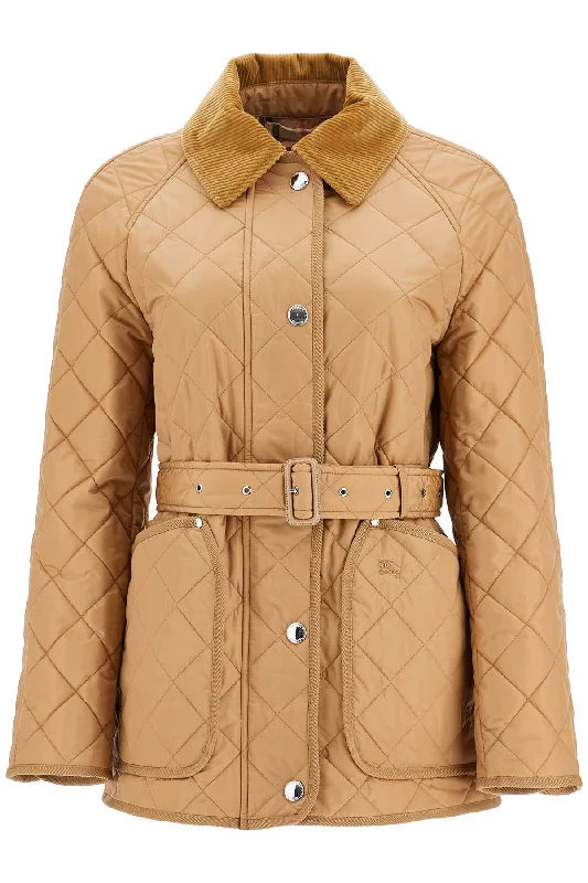 quilted jacket with belt pen 8071842 ARCHIVE BEIGE Tiered Jacket Buttoned Jacket Zippered Jacket