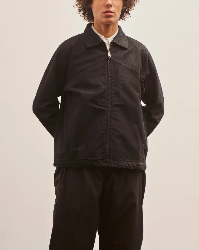 Postalco Zip-Up Jacket Light Denim, Double Black Insulated Jacket Fitted Jacket Loose Jacket