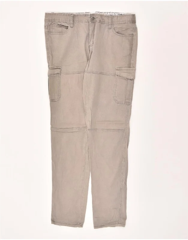 BRUGI Womens Tapered Cargo Trousers W34 L30 Grey Cotton Trousers Winter Warm