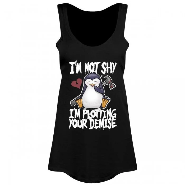 Psycho Penguin Ladies/Womens I`m Not Shy Floaty Tank strapless tank top