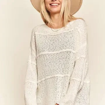 A Step At A Time Ivory Patch Detail Sweater Top Long Sweater Short Sweater Cropped Sweater