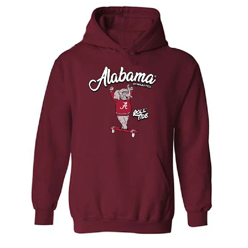 Alabama - NCAA Women's Gymnastics : Kylee Kvamme - Hooded Sweatshirt Hoodie with Contrast Stitching Detailed Premium