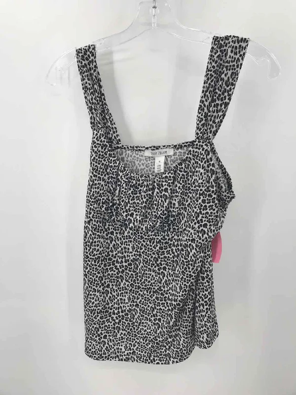 Pre-Owned WHBM Black Size Medium Printed Tank Top grey tank top