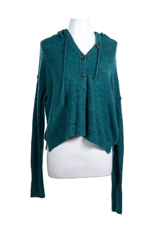 Free People Sweater Boat Neck Shawl Collar Notched Collar