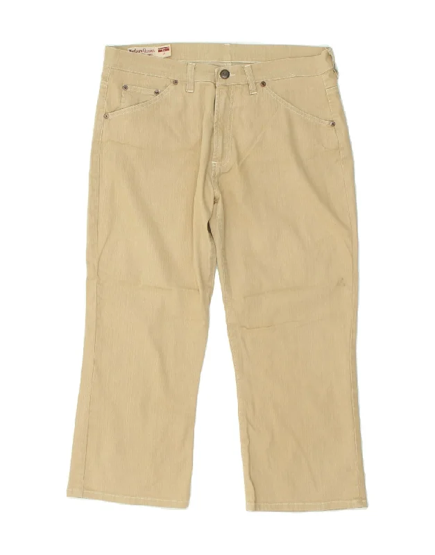 MARLBORO CLASSICS Womens Regular Fit Casual Trousers W31 L22 Beige Cotton Trousers Designer Luxury