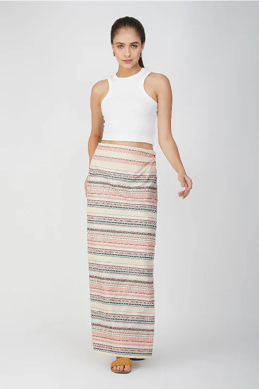 Elley Handwoven Wrap Around Skirt midi skirt versatile