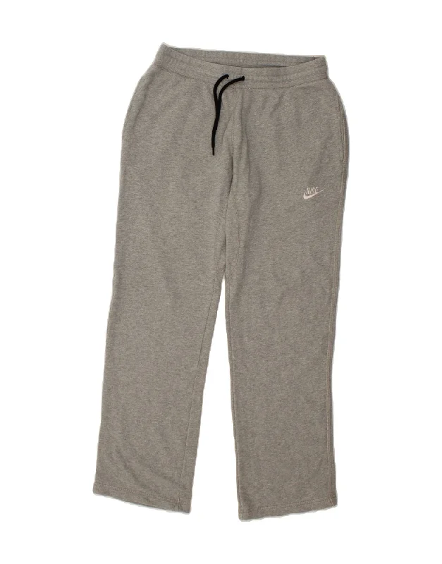 NIKE Womens Tracksuit Trousers UK 16 Large Grey Cotton Trousers sophisticated sleek